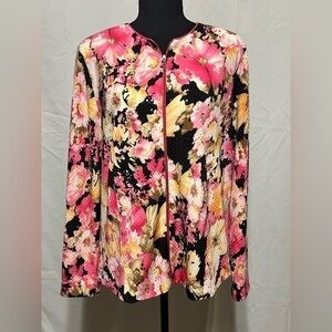 TANJAY Floral Zip Jacket Size M